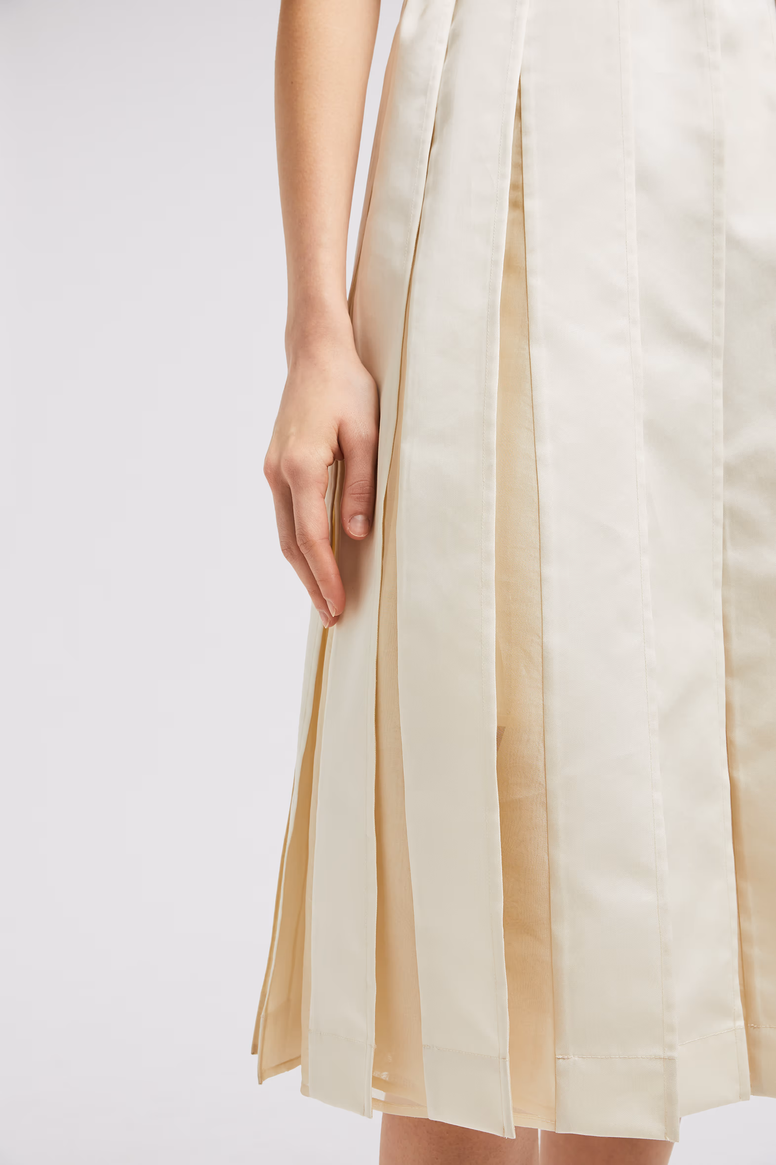 Cotton & Silk Midi Shirt Dress Women White Ivory Moncler 6